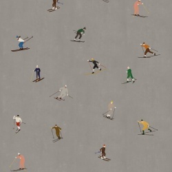 Fototapet, Skiers, Night, Rebel Walls - Img 2