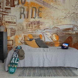 Fototapet, Street Race, Vintage, Rebel Walls