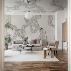 Fototapet, Stripes, Graphite, Rebel Walls