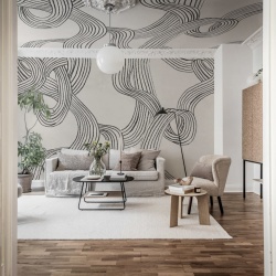 Fototapet, Stripes Repeatable, Black & White, Rebel Walls