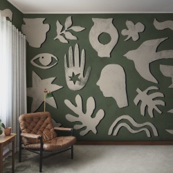 Fototapet, Symbolic, Green & Beige, Rebel Walls - Img 3