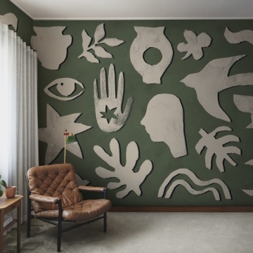 Fototapet, Symbolic, Green & Beige, Rebel Walls - Img 3