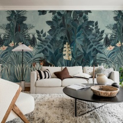 Fototapet, The Equatorial Jungle, Blue, Rebel Walls