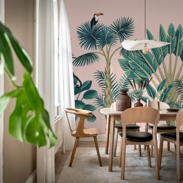 Fototapet, Tropical Birds, Pink, Rebel Walls - Img 3