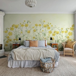 Fototapet, Vintage Buttercups, Yellow, Rebel Walls