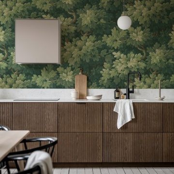 Fototapet, Vintage Foliage, Green, Rebel Walls - Img 3