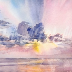 Fototapet, Watercolor Sky, Pink, Rebel Walls - Img 2