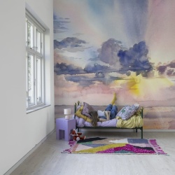 Fototapet, Watercolor Sky, Pink, Rebel Walls - Img 4