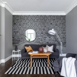 Fototapet, Well-Worn Brick Wall, White, Rebel Walls - Img 3