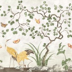 Fototapet, Where Cranes Dream, Beige, Rebel Walls - Img 2