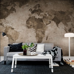 Fototapet, World Map, Brown, Rebel Walls