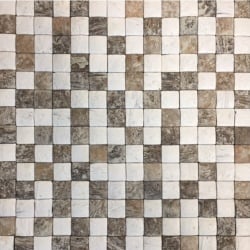 Panou decorativ 3D, Coconut, Honai Mosaic White&Brown, 6 placi 42x42cm, 1.05 mp