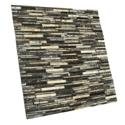 Panou decorativ 3D, Tec, Besar Black & White, 6 placi 42x42cm, 1.05 mp - Img 5