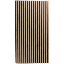 Panou riflaj acustic decorativ, MDF si pasla, AC13, 240x60x2.1cm, Stejar