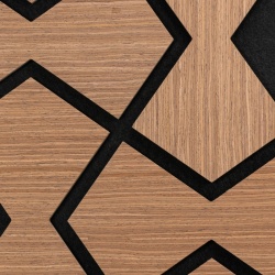 Panou riflaj acustic decorativ, MDF si pasla, AC34, 84.7x48x1.8cm, Stejar inchis - Img 3