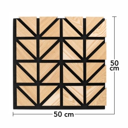 Panou riflaj acustic decorativ, MDF si pasla, AC37, 50x50x1.8cm, Stejar