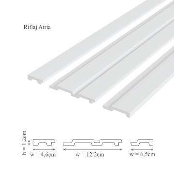 Panou riflaj decorativ 3D din polimer rigid, model Atria - 12.2x1x270 cm - Img 2