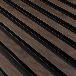 Panou riflaj decorativ 3D Vasco, Walnut, 11.7x2.1x270 cm