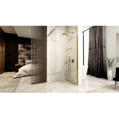 Paravan de dus tip Walk-in Rea Aero 90x195 cm profil auriu - Img 3