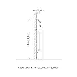 Plinta polimer rigid, Allegria, L11-13.7x1.9x200 cm - Img 2