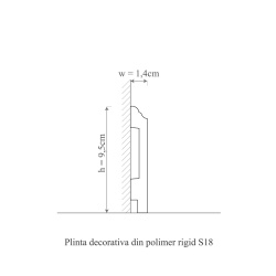 Plinta polimer rigid, Manavi, S18-9.5x1.5x200 cm - Img 2