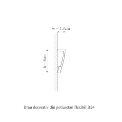 Plinta poliuretan flexibil, Manavi, B24F-5x1.3x200 cm - Img 2