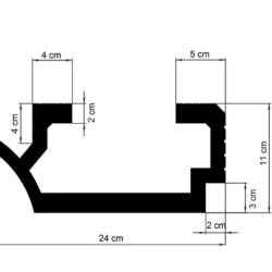 Profil scafa LED KD410 - 11x24x115 cm - Img 2