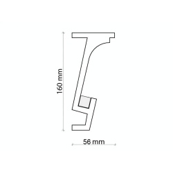 Profil scafa LED KF804 - 16x5.6x200 cm - Img 2