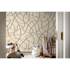 Tapet Doodle Lines, Beige, Rebel Walls - Img 3