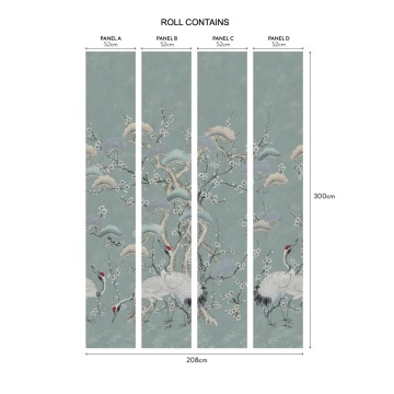 Tapet, Kyoto Blossom, Mist Blue Wall, 1838 Wallcoverings, 6.53mp / rola - Img 2