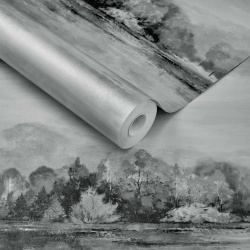 Tapet, Lakeside, Pewter Grey Luxury Landscape, 1838 Wallcoverings, 5.3mp / rola - Img 2
