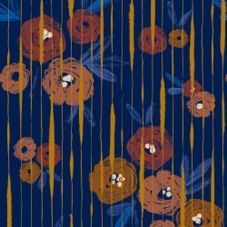 Tapet lavabil Broken Poppies, Blue, TresTintas 5mp / rola - Img 2