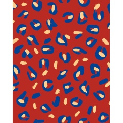 Tapet lavabil Funky Leopard, Red, TresTintas 5mp / rola - Img 1