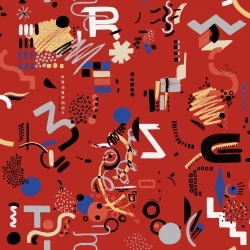Tapet lavabil Funny Shapes, Red, TresTintas 5mp / rola - Img 2