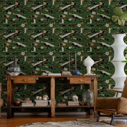 Tapet lavabil Hidden Fruits, Green, TresTintas 5mp / rola