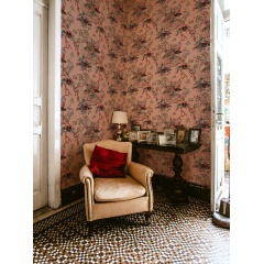 Tapet lavabil Sacred Pheasants, Rose, Coordonne 5mp / rola - Img 1