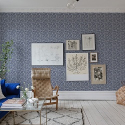 Tapet Marbled Hexagon Tiles, Dark Blue, Rebel Walls, 5 mp / rola