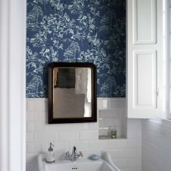 Tapet Ming Pagoda, Navy, Coordonne 5mp / rola