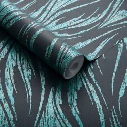 Tapet, Ripple, Mineral Green and Black Luxury Feature, 1838 Wallcoverings, 5.3mp / rola - Img 2