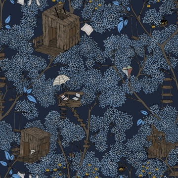 Tapet Treehouse, Night, Rebel Walls - Img 2