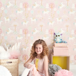 Tapet True Unicorns, Pink, Majvillan