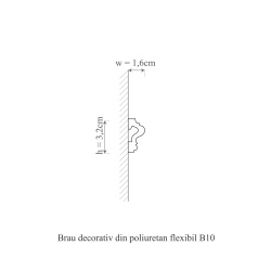 Brau poliuretan flexibil, Manavi, B10F-3.2x1.6x200 cm - Img 2
