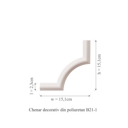 Chenar din poliuretan, Manavi, B21-1 - 15.1x15.1x1.2 cm - Img 2