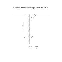 Cornisa polimer rigid, Manavi, S36-10x3.2x200 cm - Img 2