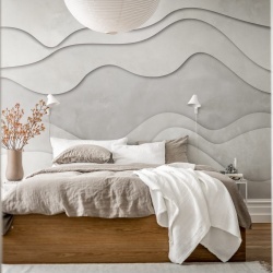 Fototapet, 3D Wave, White, Rebel Walls