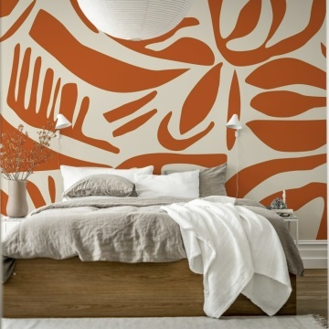 Fototapet, Abstract Leafs, Terracotta, Rebel Walls - Img 3