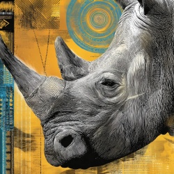 Fototapet Artistic Continent Mystique Rhino Rêve CMR209