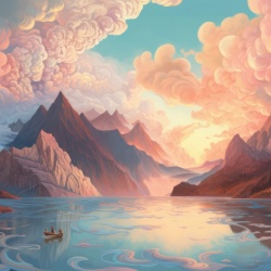Fototapet Artistic Montagne et Ciel Fable Rêve MF101
