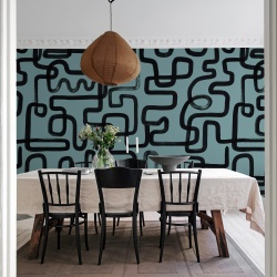 Fototapet, Artzy Lines, Petrol, Rebel Walls - Img 3