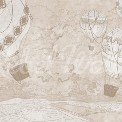 Fototapet, Balloon Travelers, Beige, Rebel Walls - Img 2